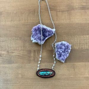 Artisan Made Yungai Turquoise set in Leather